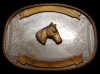 GREAT VINTAGE 1970s **SHOW HORSE** SILVER TROPHY BUCKLE