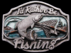 AWESOME VINTAGE 1989 I'D RATHER BE FISHING BELT BUCKLE