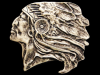 AWESOME CUT-OUT INDIAN CHIEF WITH HEADDRESS BELT BUCKLE