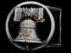 AWESOME VINTAGE 1970s CUT-OUT LIBERTY BELL BELT BUCKLE