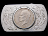 1970s FLORAL STYLE *1978 EISENHOWER DOLLAR COIN* BUCKLE