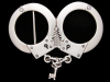 AWESOME CUT-OUT HANDCUFFS WITH DANGLING KEY BELT BUCKLE