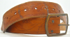 1970s VINTAGE **HIPPIE** FLORAL TOOLED BROWN BELT - 35