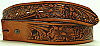 1970s VINTAGE "CYNTHIA" FLORAL DESIGN BROWN BELT - 28