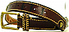 1960s VINTAGE  *HEART STUDDED* BROWN LEATHER BELT - 31