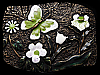 VINTAGE 1970s *BUTTERFLY AMONG THE FLOWERS* BELT BUCKLE