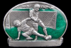 COOL 1980s **SOCCER** PEWTER WITH GREEN INLAYS BUCKLE