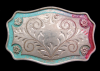 1970s VINTAGE **DECORATIVE FLOWER** WESTERN BELT BUCKLE