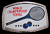GREAT 1980s *WORLD CHAMPIONSHIP TENNIS* VINTAGE BUCKLE