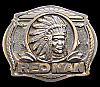 GREAT 1988 VINTAGE *RED MAN TOBACCO* INDIAN HEAD BUCKLE