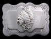 *AMERICAN INDIAN CHIEF HEAD* DECORATIVE FLOWER BUCKLE