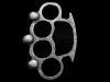 COOL **KNUCKLE DUSTERS W/ SKULLS** (ACTUAL SIZE) BUCKLE