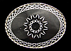 1980s WESTERN STYLE BLACK & SILVER FLOWER DESIGN BUCKLE
