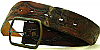 1970s VINTAGE HIPPIE **TOOLED** BROWN LEATHER BELT - 35