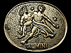 COOL VINTAGE 1970s GEMINI ASTROLOGY SYMBOL BRASS BUCKLE