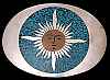 1970s INLAID SILVER **SUN FACE** SOUTHWEST ART BUCKLE