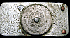 GREAT 1960s VINTAGE **PESOS COIN** ENGRAVED BUCKLE