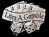 LIFE'S A GAMBLE (DICE & 4 ACES W/ A JOKER) BELT BUCKLE