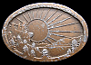 COOL 1977 VINTAGE *SUN TREES MOUNTAINS* SCENERY BUCKLE
