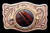 1970s VINTAGE WESTERN STYLE *BROWN AGATE STONE* BUCKLE