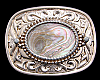 1970s VINTAGE WESTERN *MULTICOLOR AGATE STONE* BUCKLE