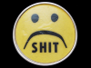 VERY COOL VINTAGE 1970s FROWNY FACE (SH*T) BELT BUCKLE