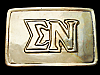 VINTAGE 1970s *SIGMA NU* FRATERNITY SOLID BRASS BUCKLE