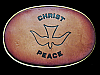 VINTAGE 1970s *CHRIST (DOVE) PEACE* LEATHER BELT BUCKLE