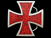 AWESOME VINTAGE 1970s CUT-OUT IRON CROSS SILVER BUCKLE