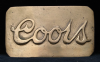AMAZING VINTAGE 1970s BEER BUCKLE **COORS** SOLID BRASS