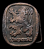 AMAIZING VINTAGE 1970s BEER BUCKLE **LOWENBRAU** BRASS