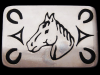 **NOS** COOL VINTAGE 1980 WESTERN STYLE ***INLAID HORSE*** BELT BUCKLE