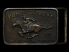 COOL VINTAGE 1970s PONY EXPRESS SINCE 1860 BRASS BUCKLE