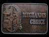 VINTAGE 1970s ***MECHANICS CHOICE*** AGED BRASS BUCKLE