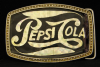 GREAT VINTAGE 1970s ***PEPSI COLA*** LOGO NICKEL BUCKLE