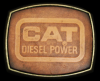 COOL 1970s BUCKLE **CAT DIESEL POWER** BRASS & LEATHER