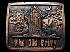 COOL VINTAGE 1970s THE OLD PRIVY (OUTHOUSE) BELT BUCKLE