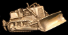 COOL VINTAGE 1978 BUCKLE *BULLDOZER* CUTOUT SOLID BRASS