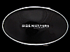 VERY COOL 2005 OVAL-SHAPED *SIZE MATTERS* PEWTER BUCKLE
