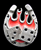 GREAT **HORSESHOE WITH DICE AND FLAMES** BELT BUCKLE
