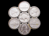 COOL VINTAGE 1970s SEVEN NICKELS INLAY ON SILVER BUCKLE