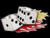 VERY COOL CUT-OUT ***DICE ON FIRE*** PEWTER BELT BUCKLE