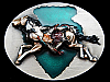 COOL NOS 1994 *INDIAN WARRIOR RIDING HORSE* BELT BUCKLE