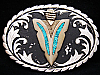 1970s SOUTHWEST STYLE TURQOUISE ARROWHEAD INSERT BUCKLE