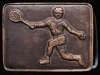 FANTASTIC VINTAGE 1970s **TENNIS PLAYER** BRASS BUCKLE