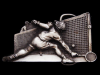 AWESOME VINTAGE 1980 CUT-OUT TENNIS MATCH PEWTER BUCKLE