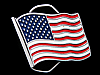 AWESOME 1991 CUT-OUT *UNITED STATES FLAG* PEWTER BUCKLE