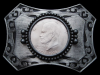 1970s REAL EISENHOWER BICENTENNIAL SILVER DOLLAR BUCKLE