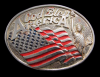 1980s GOD BLESS AMERICA FLAG & STATUE OF LIBERTY BUCKLE