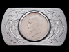 1970s REAL EISENHOWER BICENTENNIAL SILVER DOLLAR BUCKLE